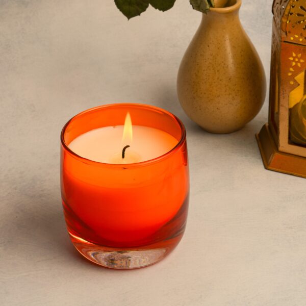 Vaibhyaa Orange Crystal Jar Candle - Zesty Citrus Scent in a Vibrant Glass Jar - Image 3